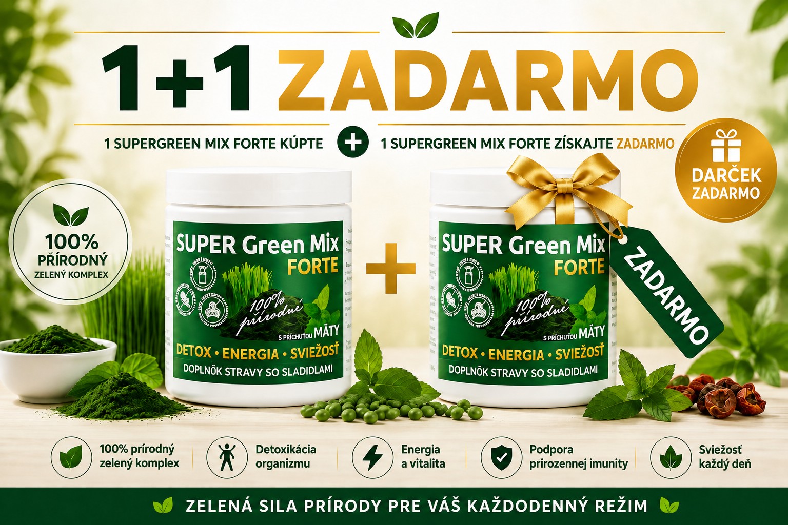 SuperGreens Mäta 1 + 1 ZADARMO